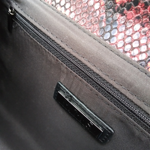 MSM RED PYTHON SNAKE CROSSBODY CLUTCH PURSE BAG - Picture 4 of 8